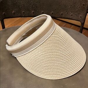 Beige Woven Sun Visor